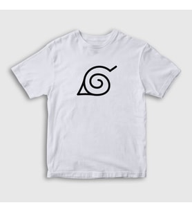 Presmono Unisex Çocuk Beyaz Konoha Anime Naruto T-Shirt 133357tt (Beyaz)