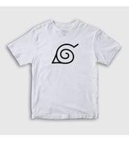 Presmono Unisex Çocuk Beyaz Konoha Anime Naruto T-Shirt 133357tt (Beyaz)