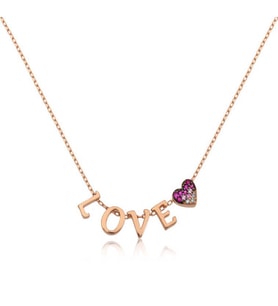 KALPLİ LOVE 925 AYAR GÜMÜŞ KOLYE