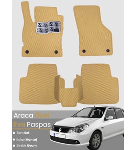 RENAULT SYMBOL 2 (2008-2012) Uyumlu EVA Paspas Tam Set–Oto Paspas,Araca Özel,Kolay Montaj