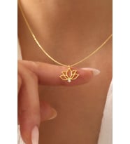 Lotus Çiçeği Gümüş Kolye - 925 Ayar Gümüş Kolye