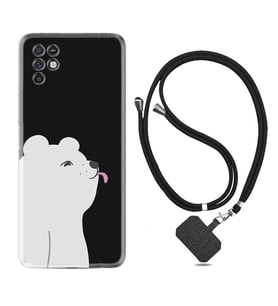 INFINIX Note 11 Pro Note 10 Hot 9 Play Kılıf Boyun Askılı Silikon Panda Sevimli 1738
