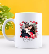 BK Gift Kişiye Özel Kalpli Fotoğraflı Beyaz Kupa Bardak 12