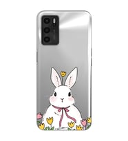 Oppo A16 / A55 Uyumlu Tavşan Tasarımlı Şeffaf Telefon Kılıfı