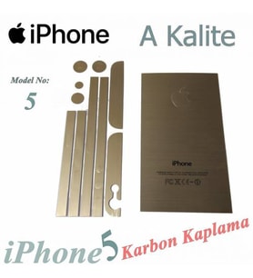 IPHONE 5 5S Fiber Karbon Altın Gold Kaplama Fiber Karbon