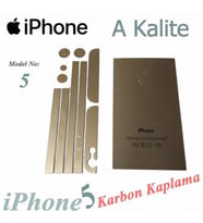IPHONE 5 5S Fiber Karbon Altın Gold Kaplama Fiber Karbon