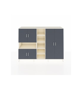 Hyperion Dolap 13 Raflı 6 Kapaklı 220x44x163 Aytaşı-Antrasit/Aytaşı