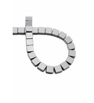 Hematit Doğal Taş Parlak Gümüş Yassı Kare Kesim 8x8mm Dizi [AA]