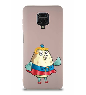 Xiaomi Redmi Note 9S Soft Premier Kapak Bayan Puff Tasarımlı Silikon Kılıf - Pudra (Şeffaf)