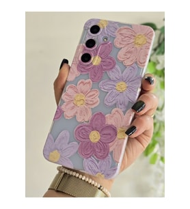 Samsung Galaxy A05S Uyumlu Pastel Renkli Çiçekler Desenli Şeffaf Telefon Kılıfı