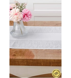 Ayda Jakar Polyester Kumaş Gri Runner 45x150 Cm - 1417 (Standart)