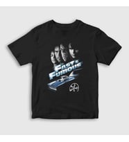 Presmono Unisex Çocuk Siyah Fast And Furious Hızlı ve Öfkeli Film T-Shirt 421152tt