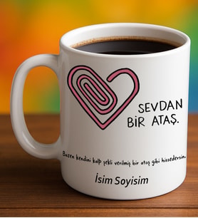 Komik - Esprili Kupa Bardak Sevdan Bir ATAŞ Yazılı Komik Kupa Bardak