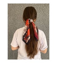 Şifon Saten Fular Desenli Fular Bandana