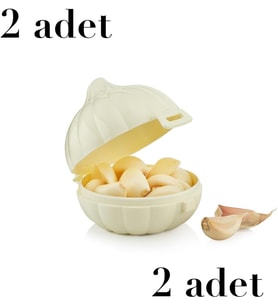 Sarımsak Saklama Kabı, Sarımsak Şeklinde Tasarım, 2'li Set Bpa İçermez