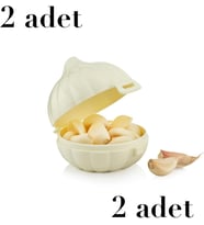 Sarımsak Saklama Kabı, Sarımsak Şeklinde Tasarım, 2'li Set Bpa İçermez