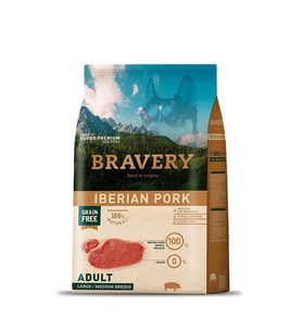 Bravery Tahılsız Iberya Domuzlu Büyük/Orta Irk Köpek Maması 4 Kg