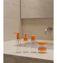 Mey İthalat® 30 ml 5’li Seyahat Şişesi Seti Çantalı Kozmetik Organizer