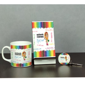 Matematik Öğretmeni Üçlü Set (Kupa + Telefon Standı + Anahtarlık) 002