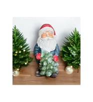 Çam Ağaçlı Montlu Noel Baba, Yeni Yıl Dekorasyon, Noel Baba Heykel (Çok Renkli)