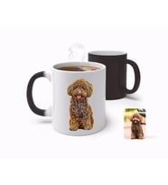 BK Gift Kişiye Özel Tam Boy Köpek Karikatürlü Sihirli Kupa Bardak-1 (Beyaz)