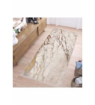 Rovigo Home Dijital Baskı Yıkanabilir Kaymaz Taban Salon Halısı RVG1415 50x80 cm (Bej)
