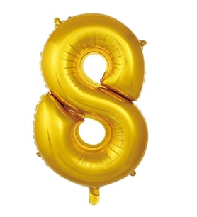 Gold 8 Rakam Folyo Balon 36 cm 1Adet