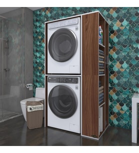Kenzlife çamaşır-kurutma makinesi dolabı demyan cvz 180*090*60 banyo kapaksız arkalıksız (Karışık)
