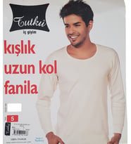 Tutku Erkek İnterlok  Uzun Kol Fanila 0112 (Ekru)