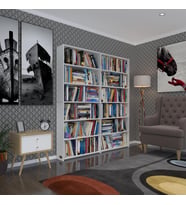 Kenzlife kitaplık süper ga 180*160*19 byz 6 katlı 2 bölme çift bölme opsiyonlu ofis mutfak banyo dolabı arkalıksız