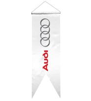 Audi Logolu Kırlangıç Bayrak 50x100 cm 1.Sınıf Saten Kumaş