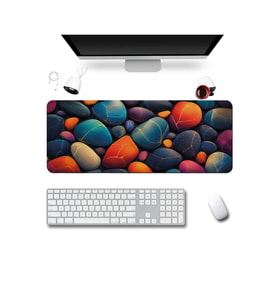 SonicTouch Klavye Mousepad 40x90cm Dikişsiz Pürüzsüz Sıvı Geçirmez Kaymaz Taban Kintsugi Çakılları