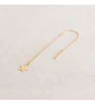 14 Ayar Altın Yıldız Sallantı Zincir Tek Küpe 0,62 gr