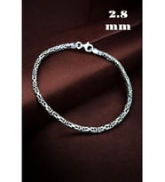 925 Ayar Gümüş Kare Kral Erkek Bileklik 2.8 mm
