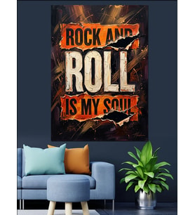 Rock And Roll Is My Soul Dekoratif Kanvas - Mdf Ahşap Tablo