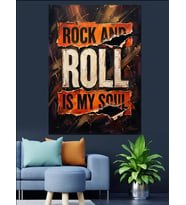 Rock And Roll Is My Soul Dekoratif Kanvas - Mdf Ahşap Tablo
