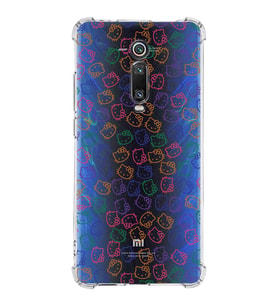 Xiaomi Mi 9T Pro Köşe Korumalı Antişok Kapak Hello Kitty Tasarımlı Şeffaf Silikon Kılıf