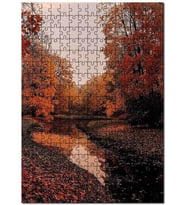 Cakapuzzle Ormanda Sonbahar Renkleri ve Küçük Nehir Puzzle Yapboz MDF (Ahşap) (120 Parça)