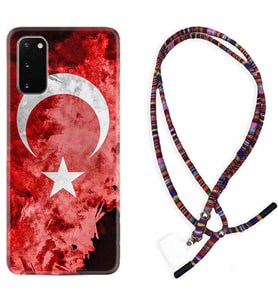 Samsung A02S A03S A10 A12 A13 A21S A22 Kılıf Boyun Asklı Rasta Silikon Şanlı Türk Bayrağı 3 1395