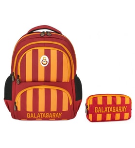 Galatasaray Erkek Çocuk Nakışlı Okul Çantası ve Kalemlik Seti (İkili Set) - 25539