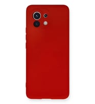 Newface Xiaomi Mi 11 Kılıf Nano içi Kadife Silikon - Kırmızı
