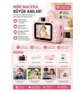 Mini Fotoğraf Makinesi Çocuk İçin Eğitici Video Kamera 1080P HD Ekran Digit