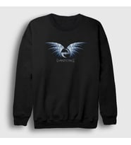 Presmono Unisex Siyah Wings Evanescence Sweatshirt 146497tt