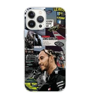 Iphone 12 Pro Uyumlu Lewis Hamilton Kolaj Tasarımlı Şeffaf Telefon Kılıfı
