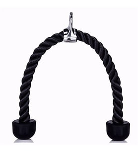 XFitness Yüksek Kalite Profesyonel Triceps Halatı (Siyah-Siyah)