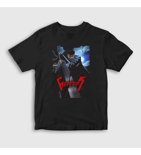 Presmono Unisex Çocuk Siyah Night Anime Berserk T-Shirt 126412tt