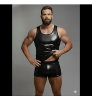pilelistore Erkek Lame Tank Top Boxer Takımı