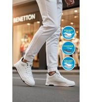 United Colors Of Benetton Beyaz Bağcıklı Bilek Boy Erkek Sneaker BNI-11196 M