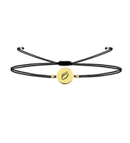 Alberaccessories 925 Ayar Gümüş Tasarım 14 K Gold Kaplama İp Örgü Ö Harf Şans Bileklik