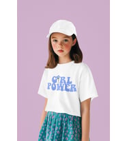 Unisex Girl Power Yazılı Çocuk Tişört (1-12 Yaş)